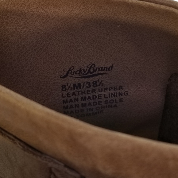 LUCKY BRAND Tommie Womens Cognac Leather Western Heeled Ankle Booties Size 8.5 - Picture 11 of 11